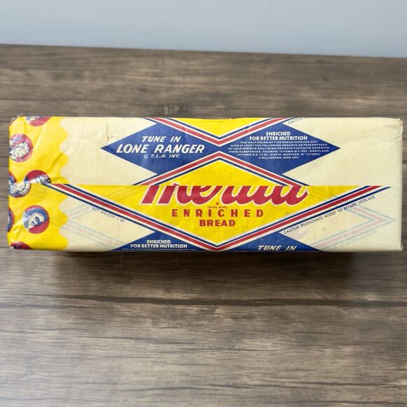 VINTAGE AMERICAN BAKERIES MERITA BREAD STORE DISPLAY LOAF LONE RANGER RADIO 1952 - Picture 2 of 8